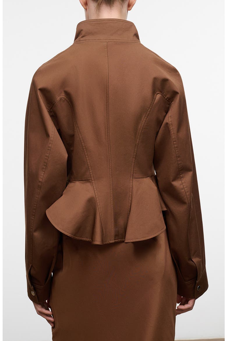 Archie Cotton Utility Leather Trim Jacket, Alternate, color, CIGAR