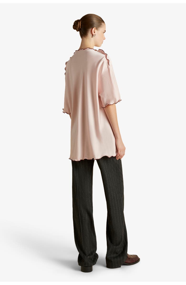 Marina Moscone Wool Pinstripe Tailored Trouser, Alternate, color, Charcoal/Camellia