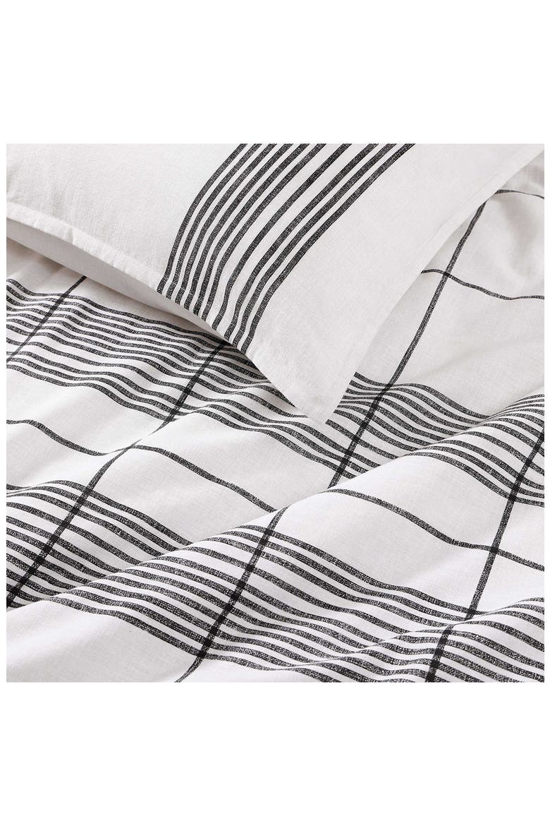 Brooklyn Heights Stripe Duvet Cover & Shams Set, Alternate, color, WHITE/GREY