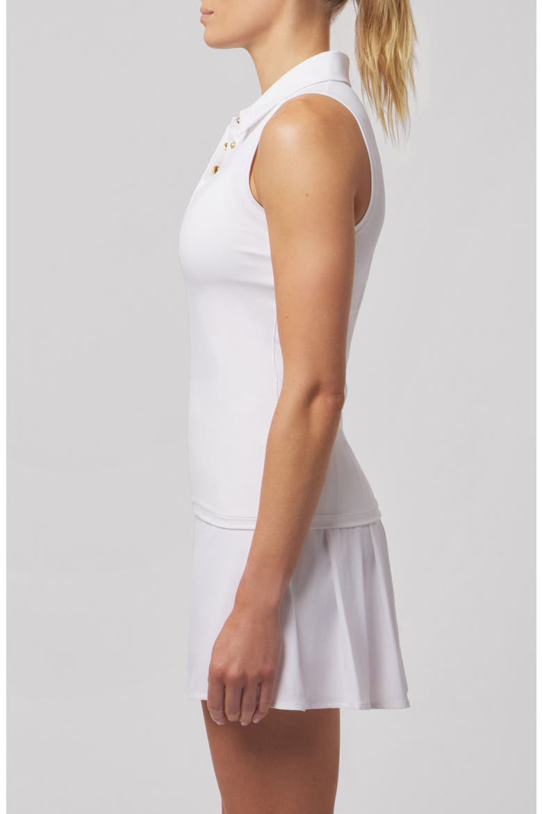 Lucie Sleeveless Golf Polo, Alternate, color, WHITE