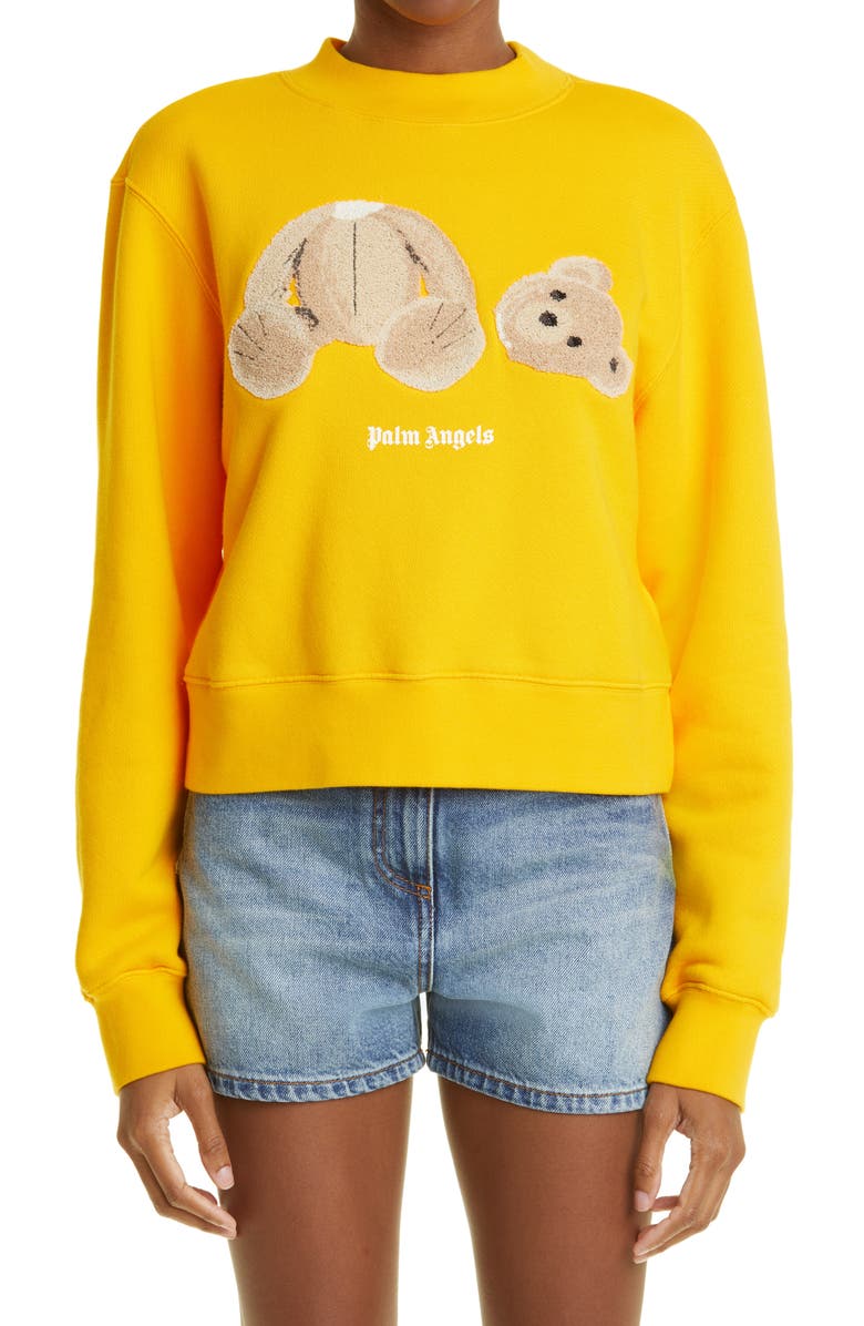 Palm Angels Women's Fitted Headless Bear Graphic Sweatshirt, Main, color,