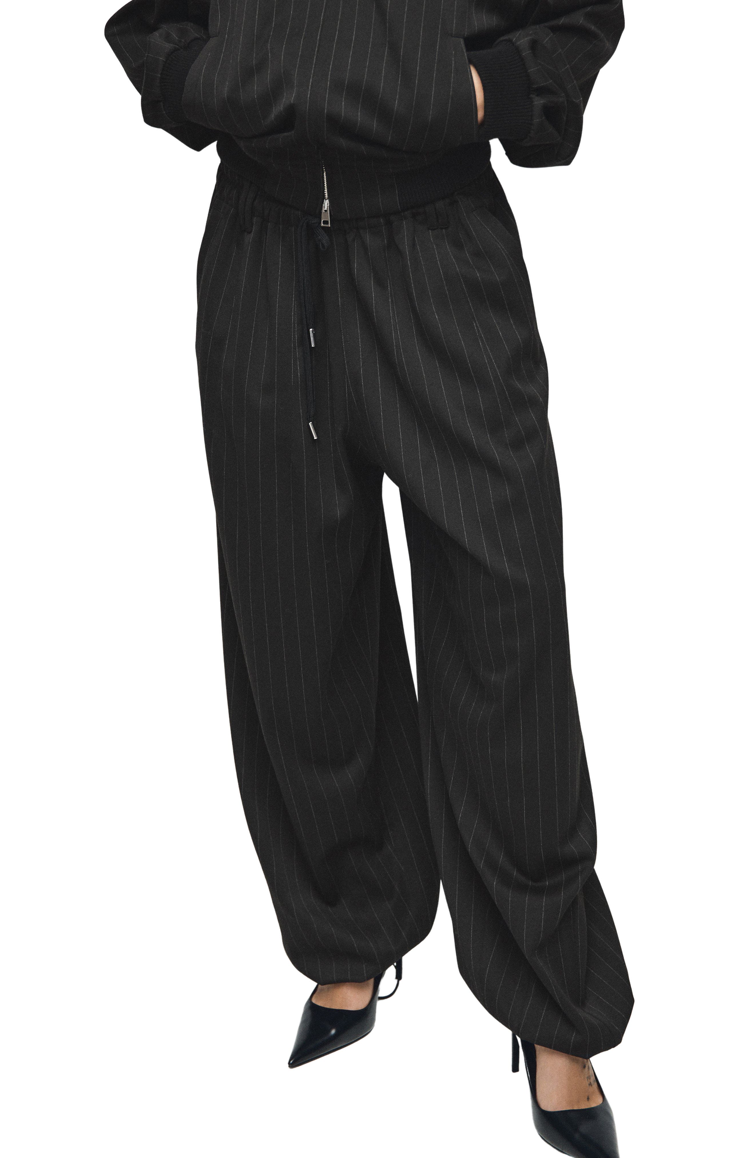 Pinstripe Balloon Pants