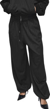 MANGO Pinstripe Balloon Pants