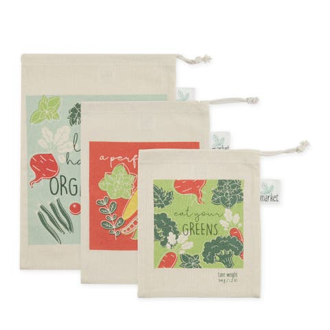 Organic Greens Market Produce Bags Set/3