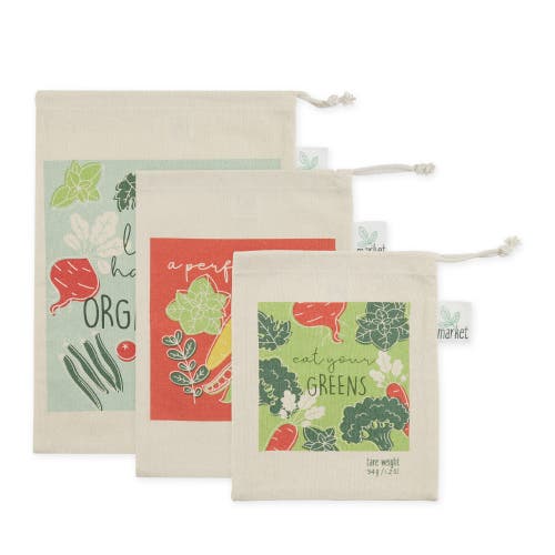 Dii Organic Greens Market Produce Bags Set/3 In Multi