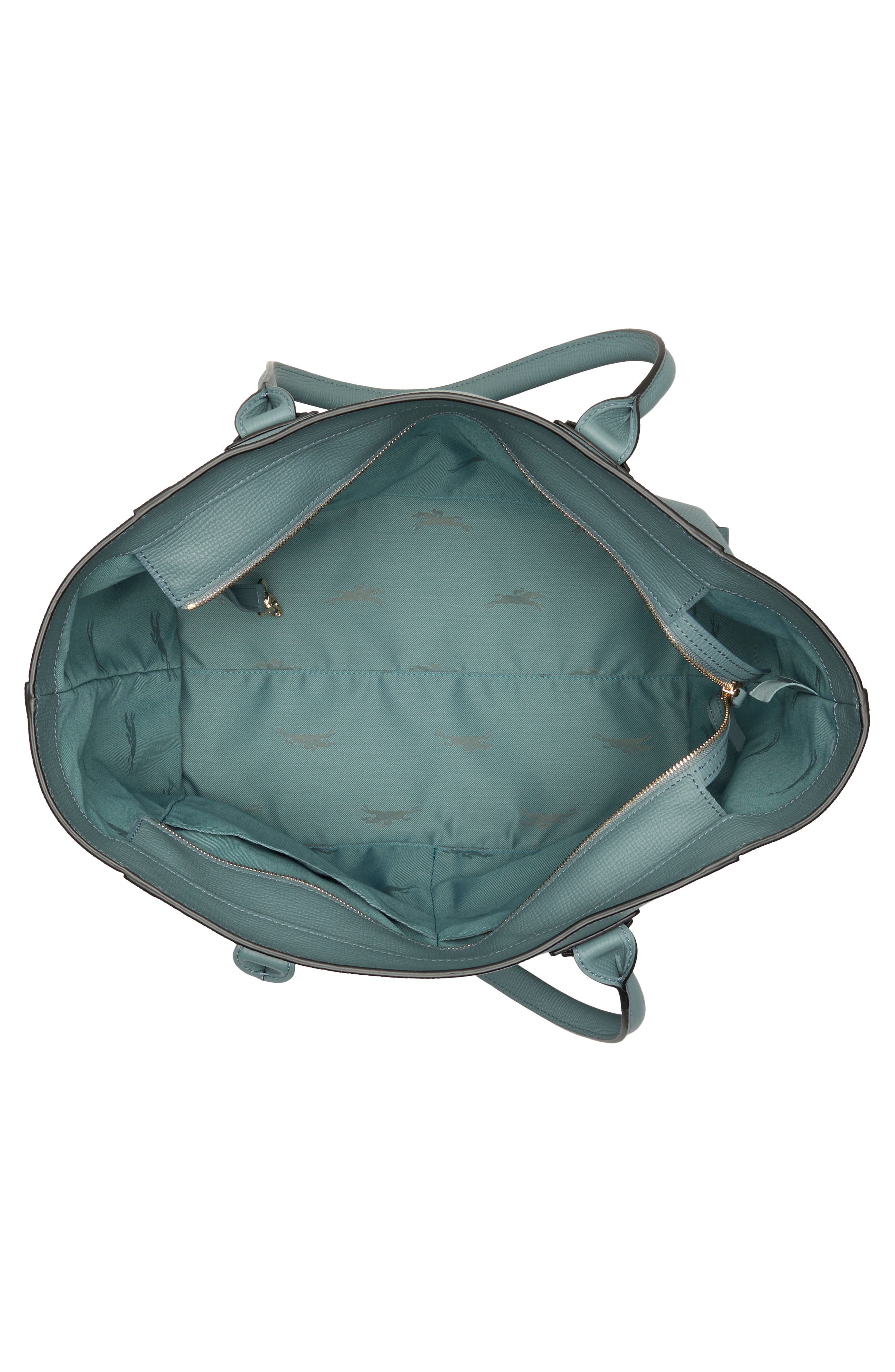 Longchamp Large Mailbox Leather Top Handle Bag, Alternate, color, Sage