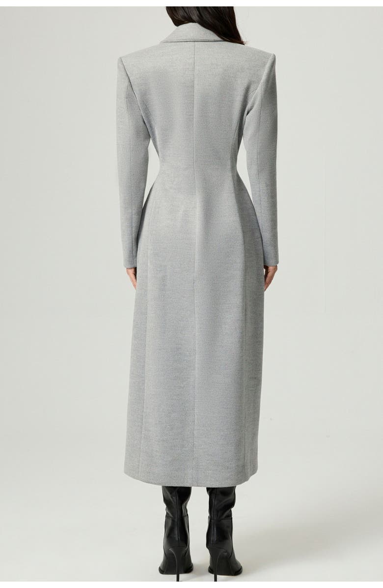 Nocturne Structured Double-Breasted Maxi Coat, Alternate, color, Grey