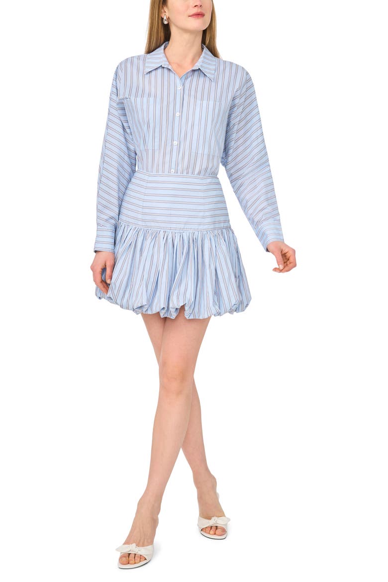 Stripe Long Sleeve Button-Up Shirt, Alternate, color, XEON BLUE
