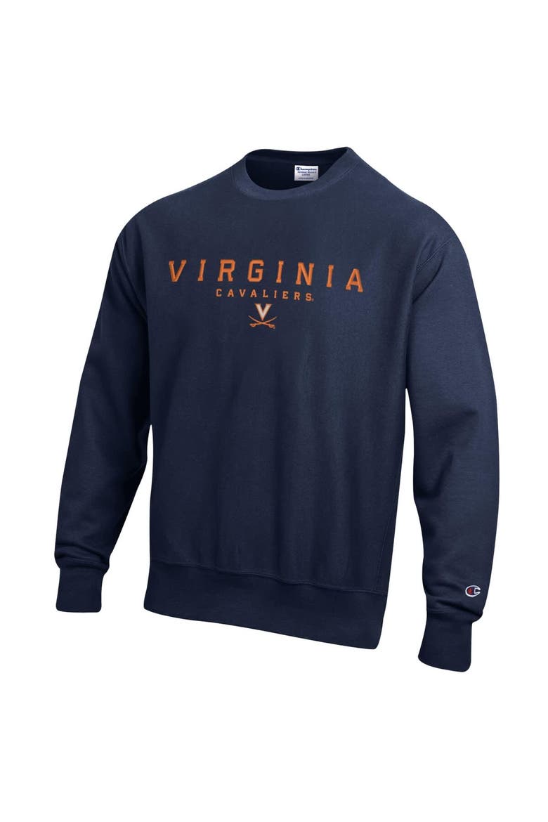 Men's Champion  Navy Virginia Cavaliers Relentless Reverse Weave Sweatshirt, Alternate, color, Navy