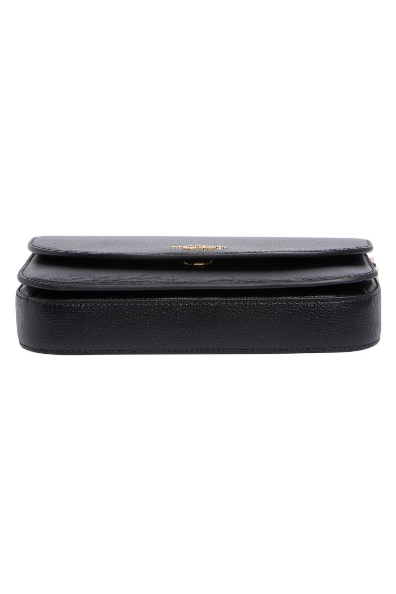 Kristi Refined Grain Leather Wallet on a Strap, Alternate, color, BLACK
