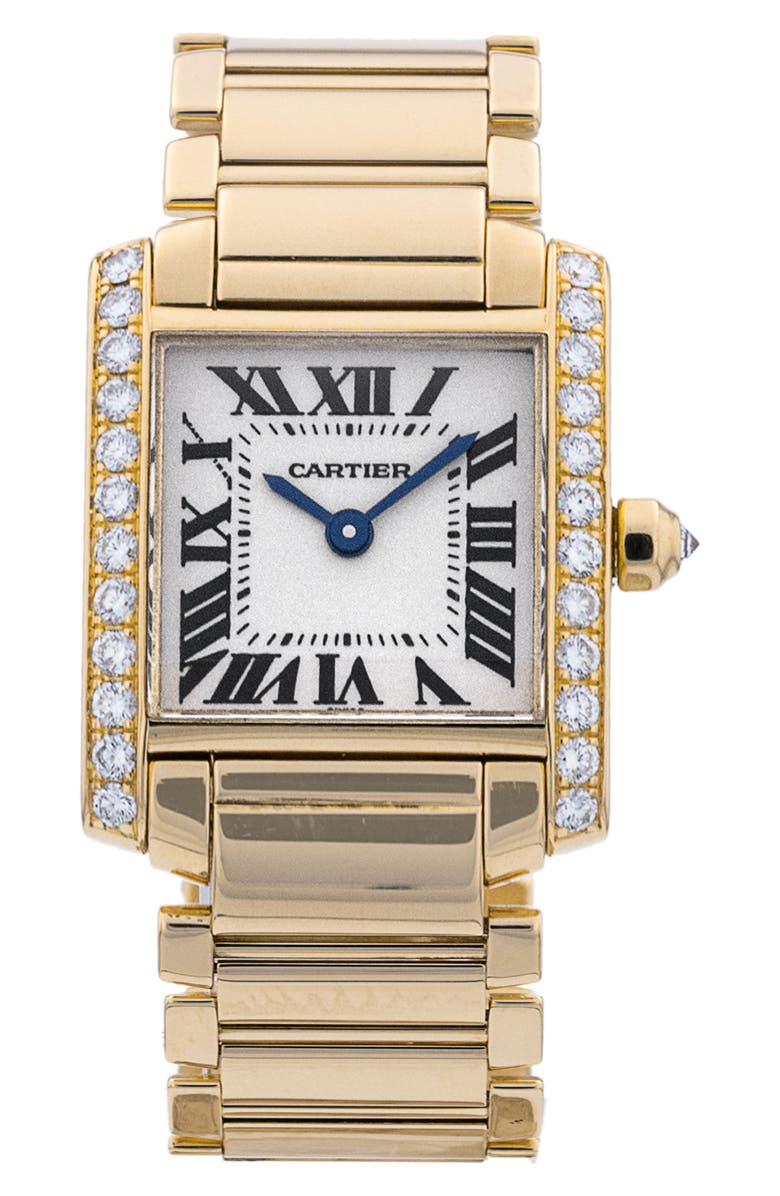 Watchfinder & Co. Cartier Preowned Tank Francaise Diamond Bracelet Watch, 25mm, Main, color, 