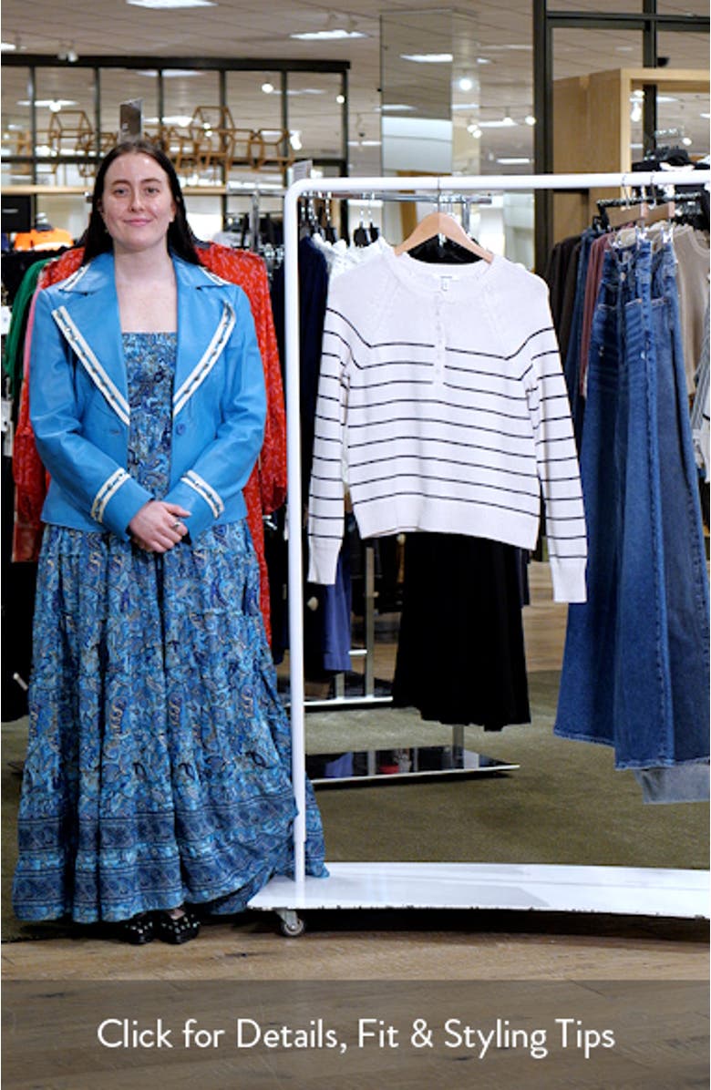 Serafina Stripe Henley Sweater, sales video thumbnail