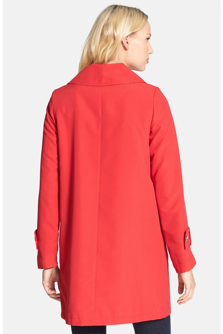 Hidden Placket Swing Coat, Alternate, color, RED