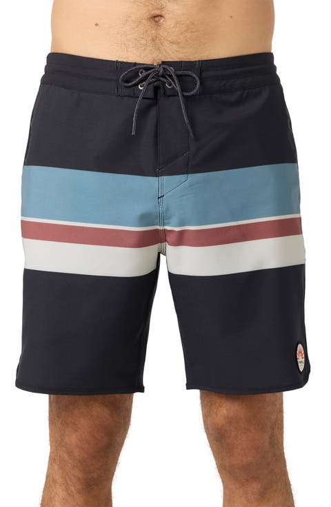 Cruzer Stripe Scallop Swim Trunks