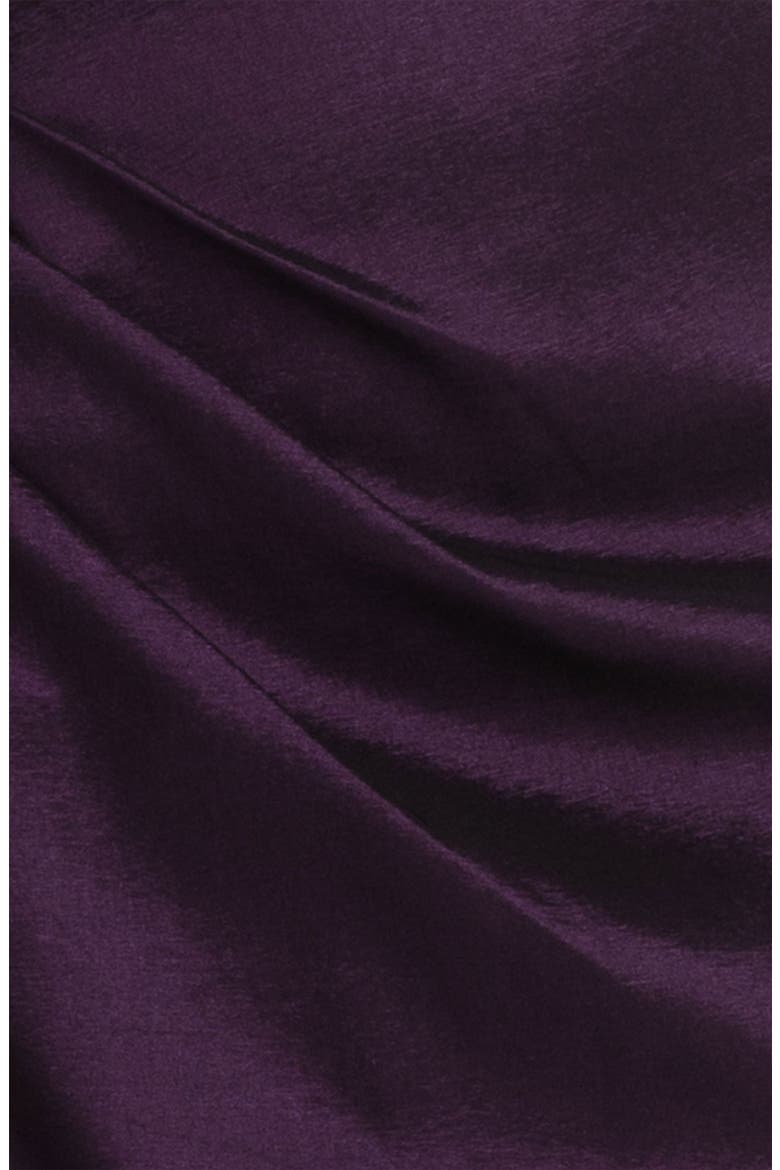 One Shoulder Ruched Taffeta Sheath Dress, Alternate, color, PURPLE