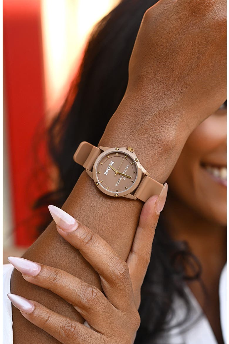 Brown Sugar Mini Silicone Strap Watch, 32mm, Alternate, color, BROWN