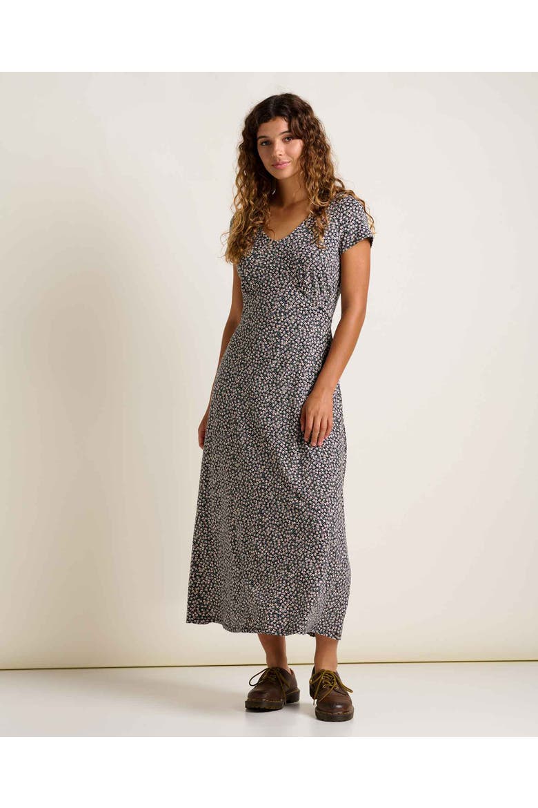 Rose Midi Short Sleeve Dress, Main, color, Salt Ditsy Print