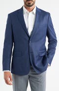 DANIEL HECHTER Navy Windowpane Check Wool Blend Suit Jacket
