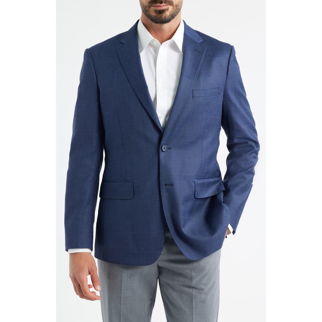 DANIEL HECHTER Navy Windowpane Check Wool Blend Suit Jacket  product