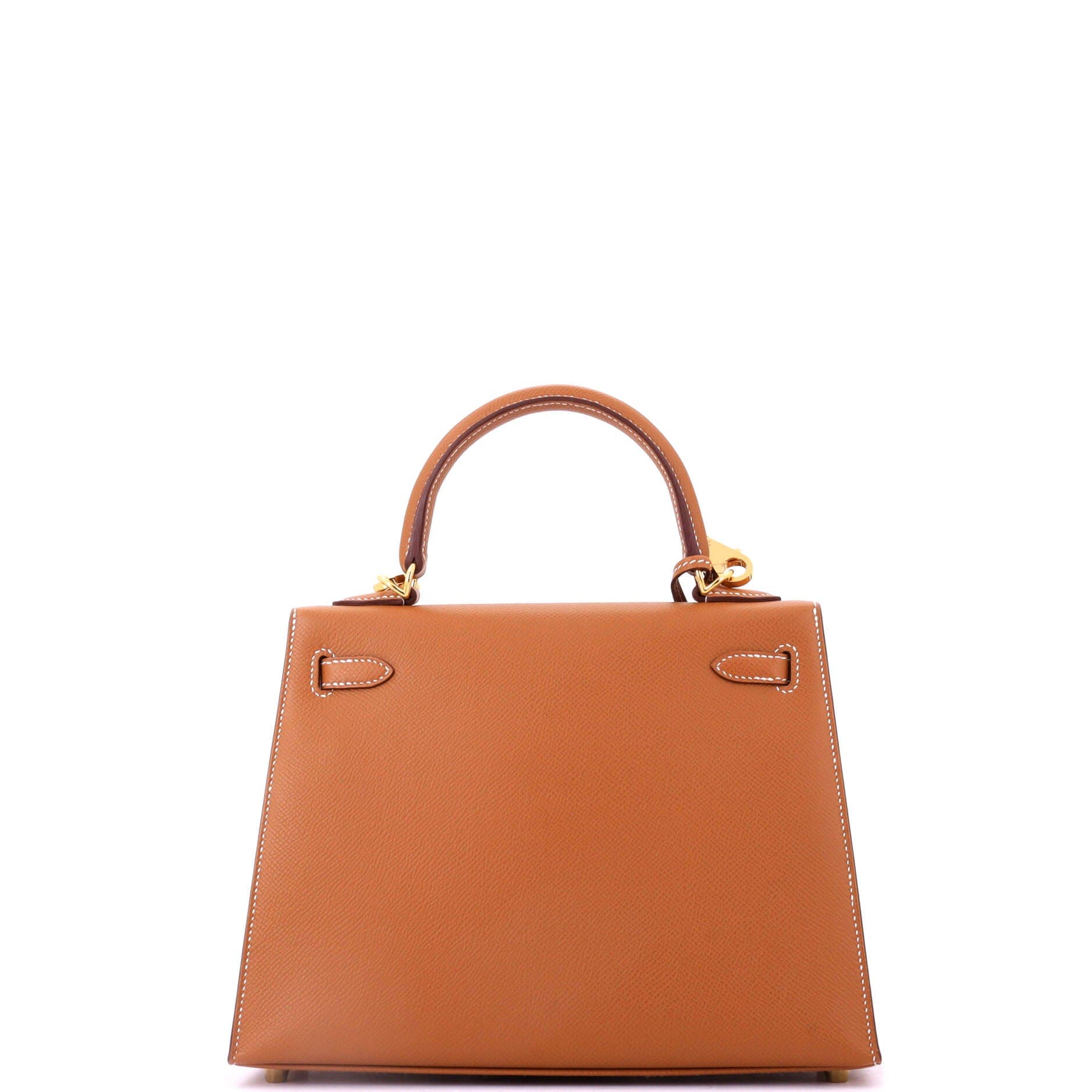 Pre-Owned Hermes Kelly Handbag Brown Epsom with Gold Hardware 25, Alternate, color, Gold