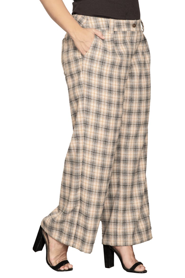 Plaid Wide Leg Pants, Alternate, color, PLAID