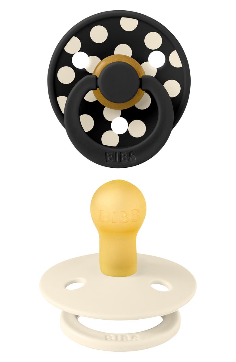 BIBS Studio Color 2-Pack Pacifiers, Alternate, color, Ivory/ Black