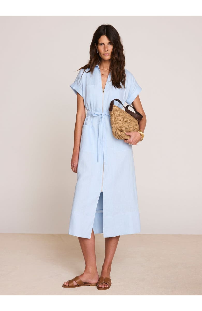 MINT VELVET Linen Midi Shirt Dress, Alternate, color, Blue