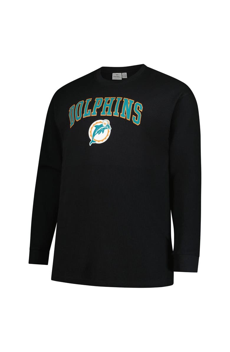 FANATICS Men's Fanatics Black Miami Dolphins Big & Tall Throwback Thermal Long Sleeve T-Shirt, Alternate, color, Black