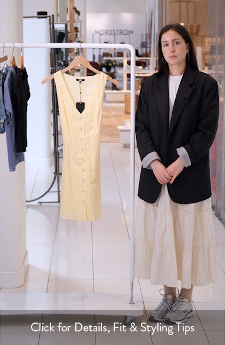 Raye Linen & Cotton Button-Up Fit & Flare Minidress, sales video thumbnail