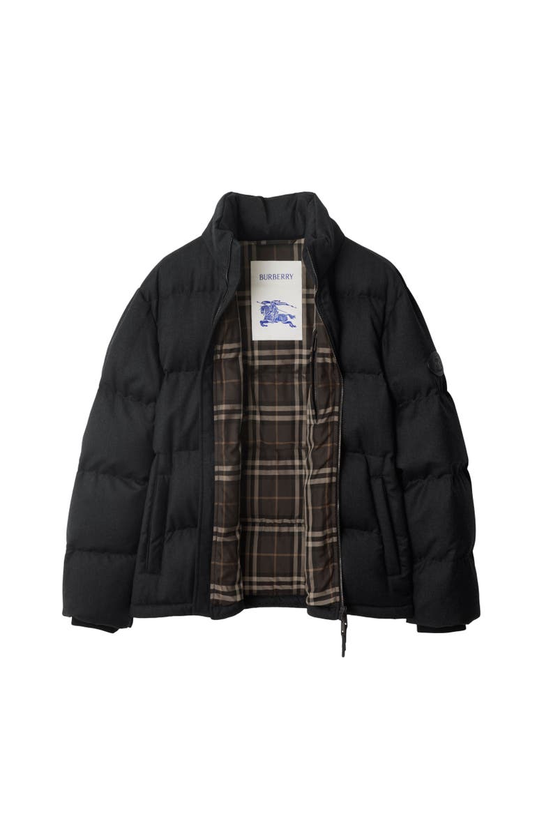 Burberry Wool Snowdon Puffer Jacket, Alternate, color, Charcoal Grey