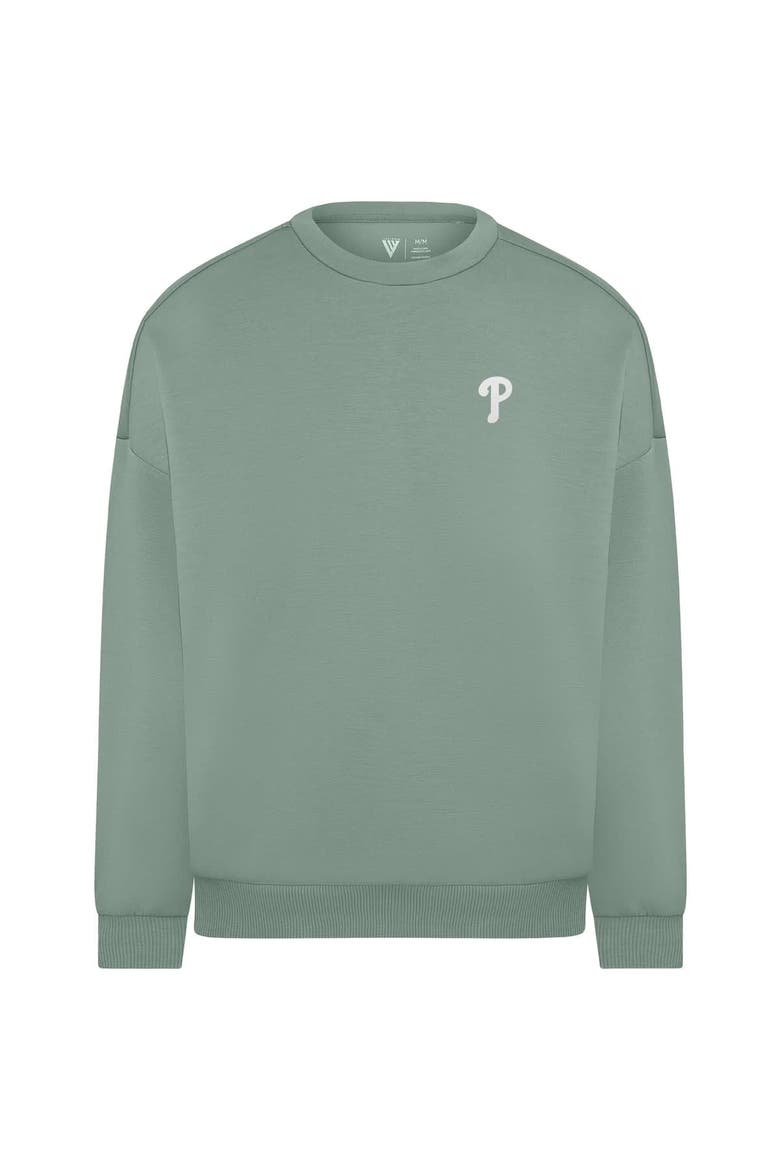 Women's Levelwear Sage Green Philadelphia Phillies Luxe Signature Tri-Blend Pullover Sweatshirt, Alternate, color, Sage Green