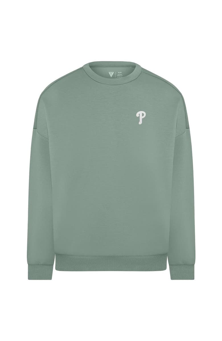 LEVELWEAR Women's Levelwear Sage Green Philadelphia Phillies Luxe Signature Tri-Blend Pullover Sweatshirt, Alternate, color, Sage Green