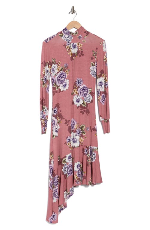 Go Couture Long Sleeve Asymmetric In Clay And Black Floral