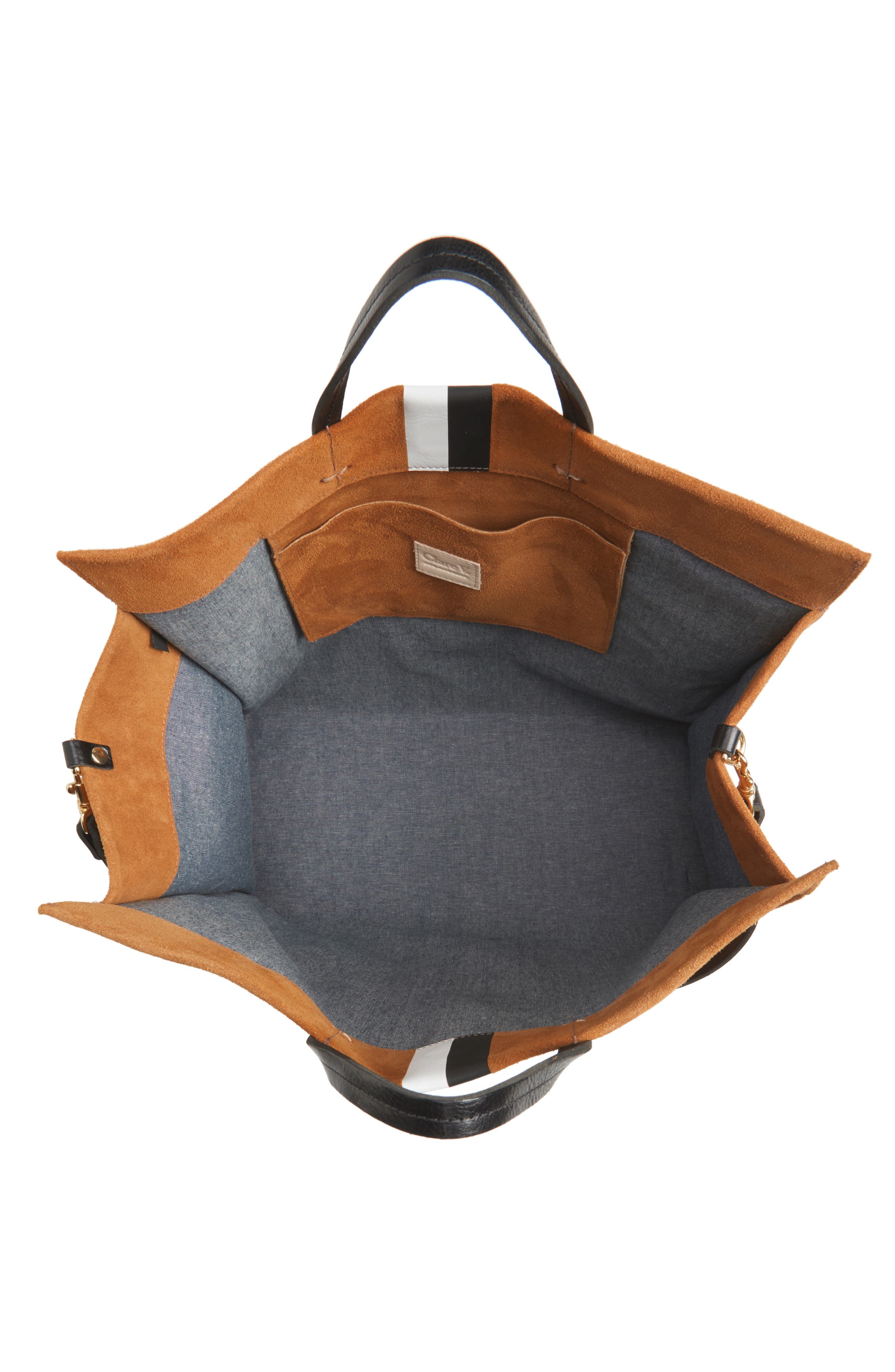 Simple Stripe Suede Tote, Alternate, color, CAMEL SUEDE