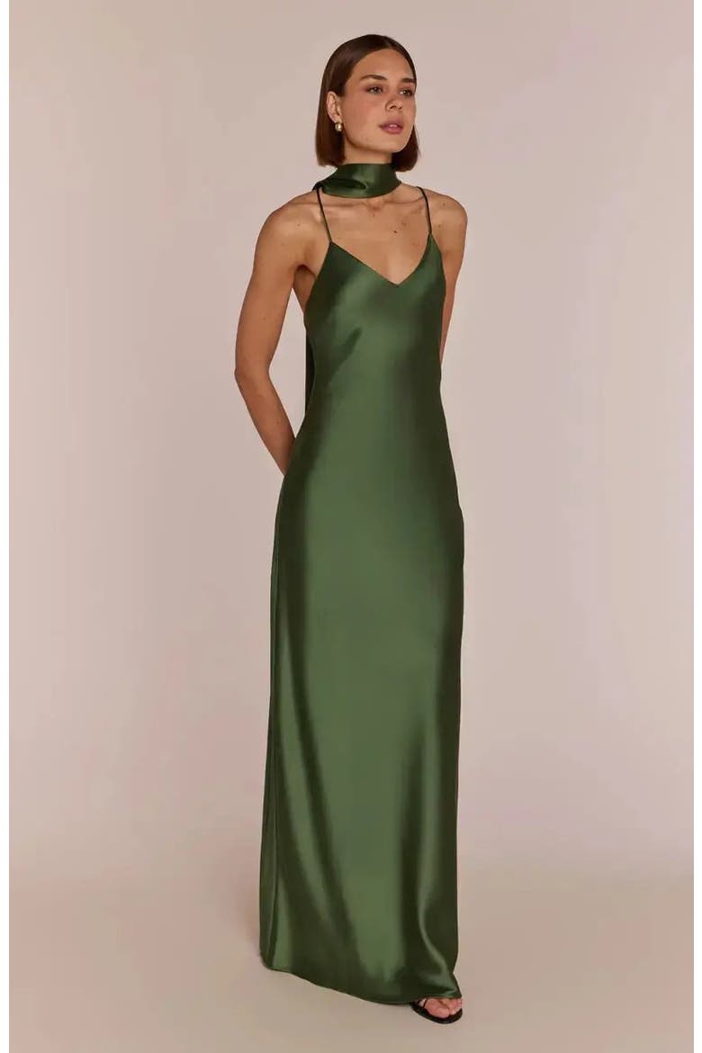Brooklyn Slip Dress, Alternate, color, Olive Green