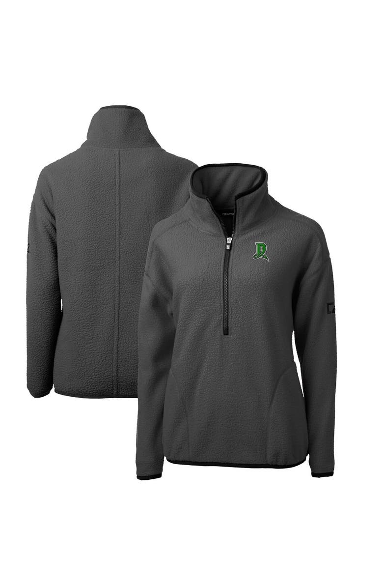 Cutter & Buck Women's Cutter & Buck Gray Dayton Dragons Cascade Eco Sherpa Fleece Half-Zip Jacket, Main, color, 