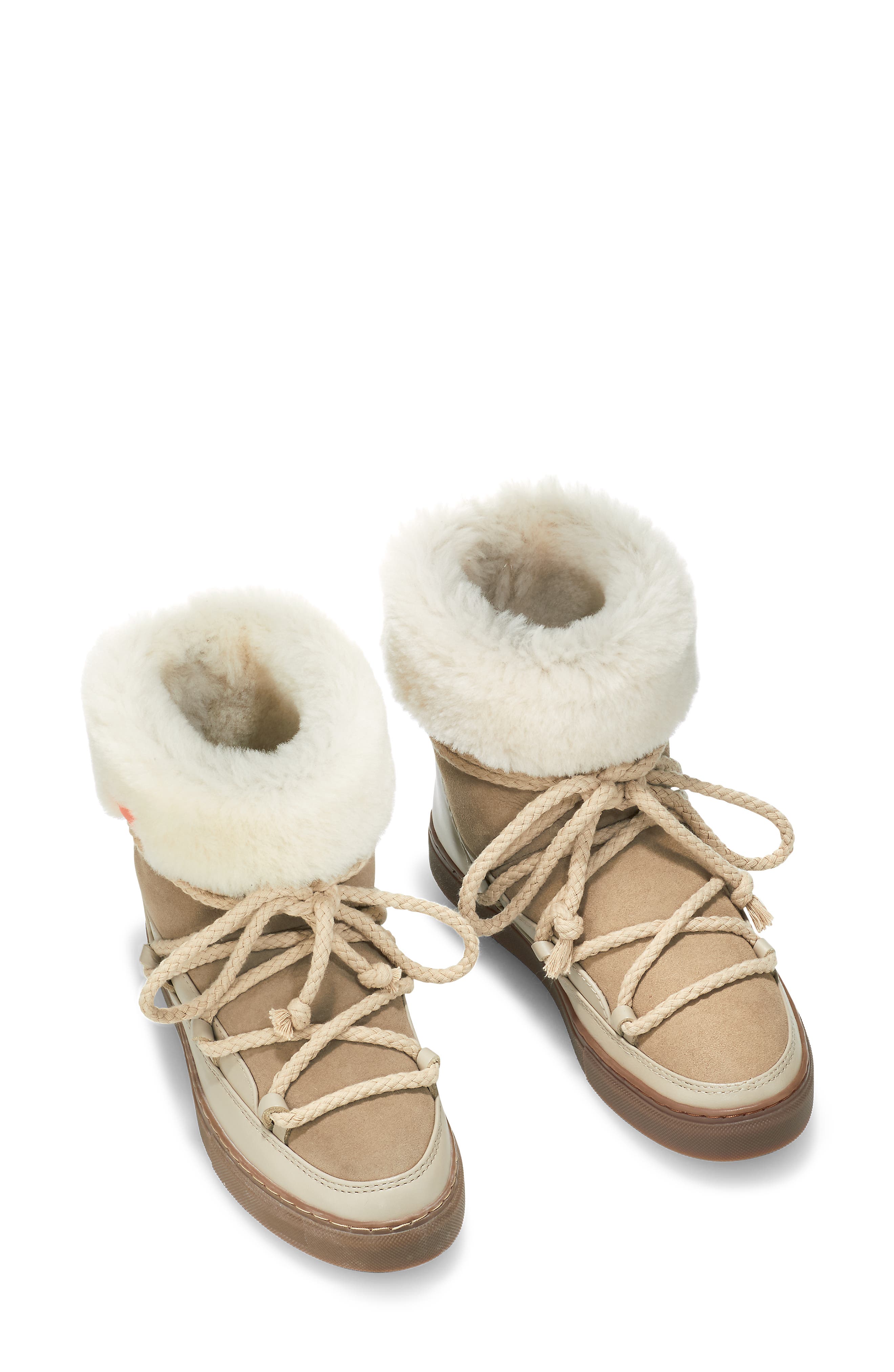 INUIKII Classic Genuine Shearling Lined High Top Sneaker, Alternate, color, 