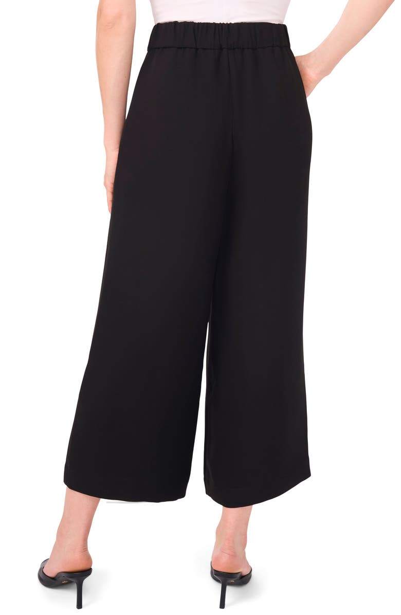CeCe Tie Waist Crop Wide Leg Pants, Alternate, color, Rich Black