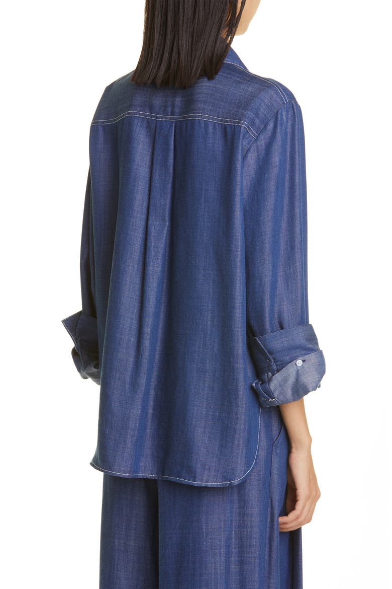 Boyfriend Denim Shirt, Alternate, color, INDIGO