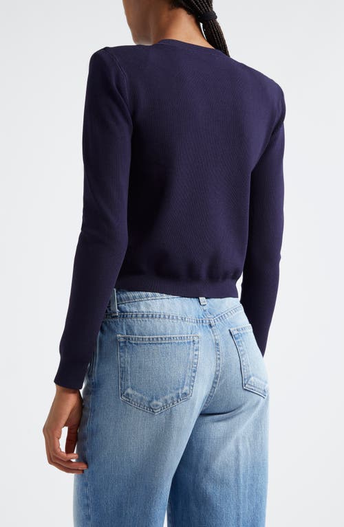 Shop L Agence L'agence Toulouse Crewneck Cardigan In Midnight/gold