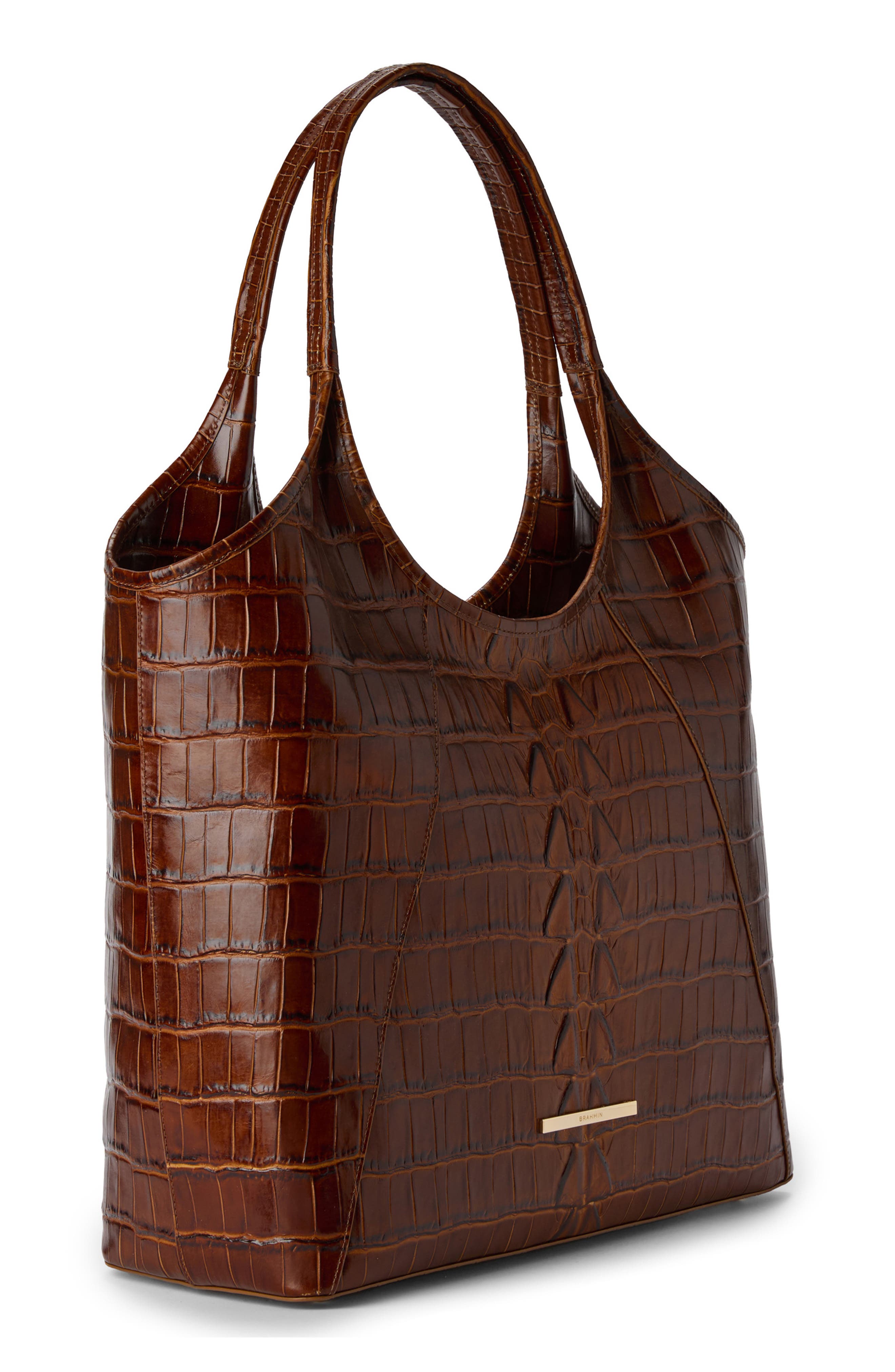 Brahmin Iona Croc Embossed Leather Tote Bag, Alternate, color, 