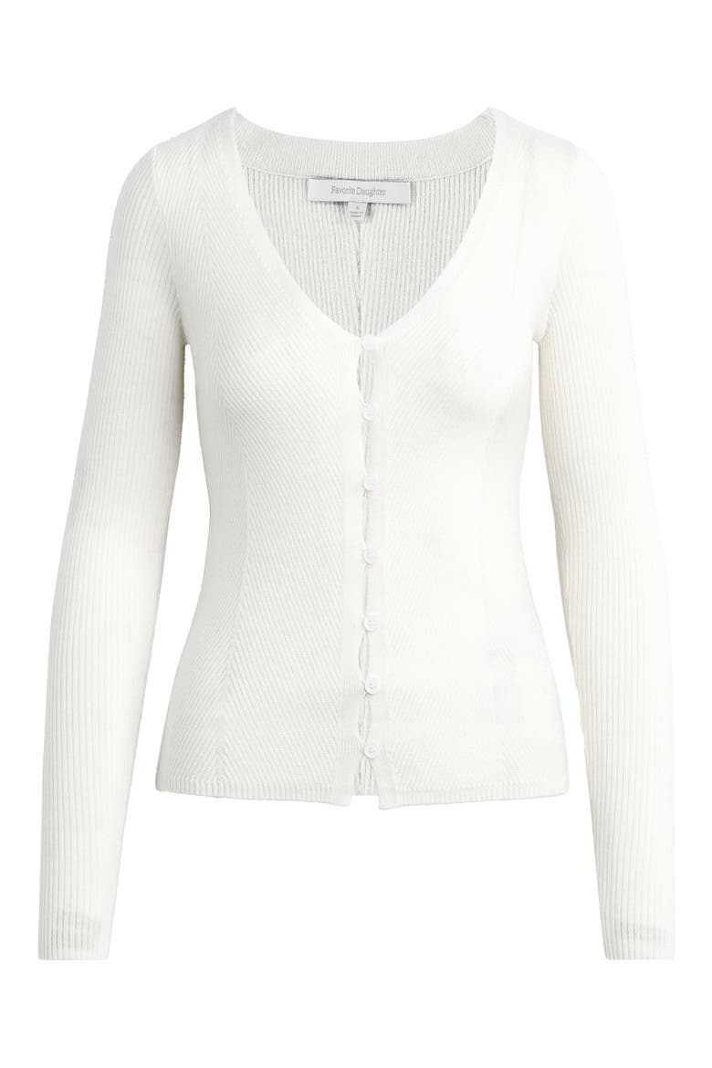 The Serena Rib Merino Wool Cardigan, Alternate, color, IVORY