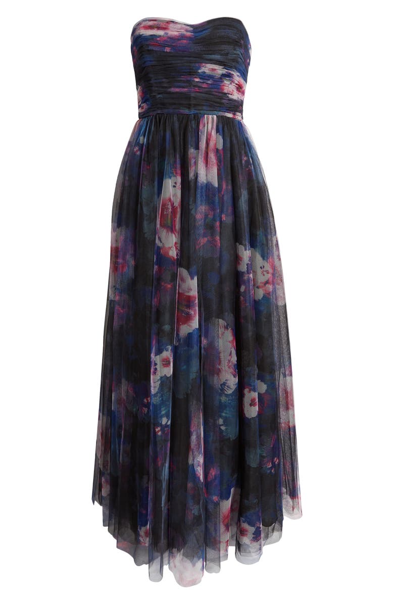 ML Monique Lhuillier Nataly Strapless Tulle Gown, Alternate, color, Midnight Orchid