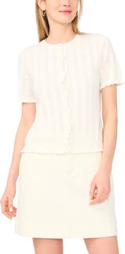 Ted Baker Pointelle Short Sleeve Cardigan