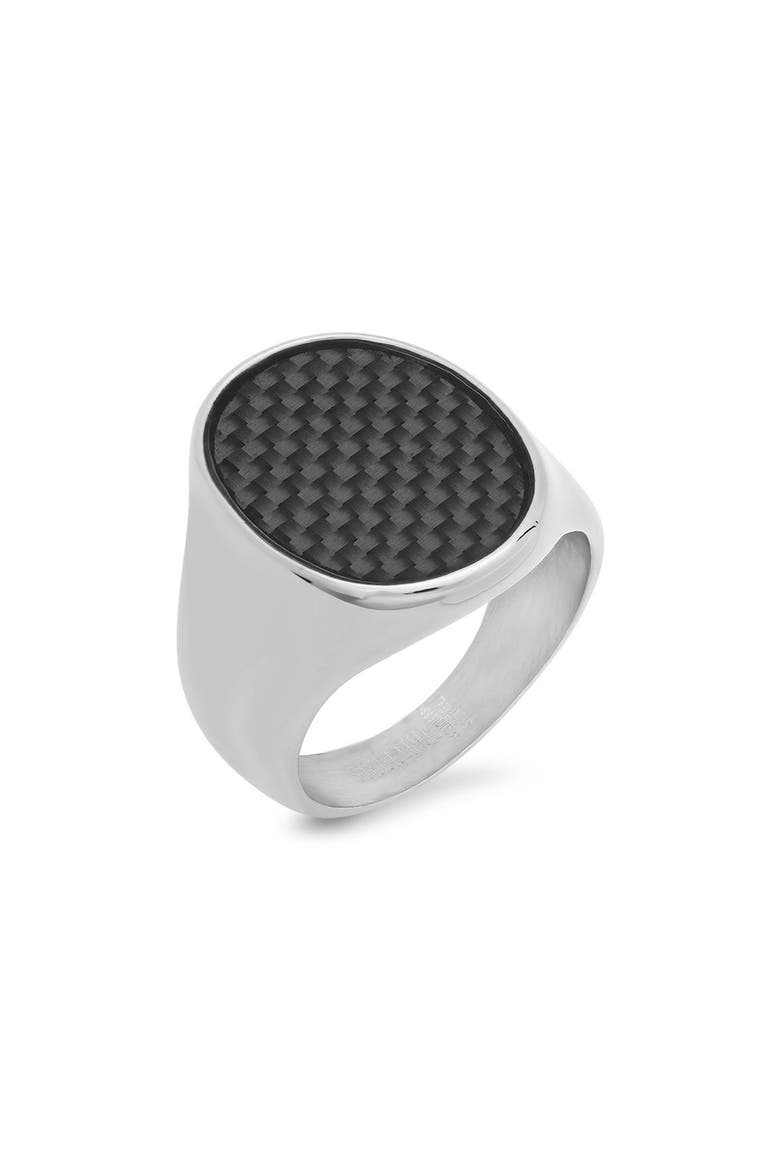 Men's Signet Ring, Main, color, SILVER