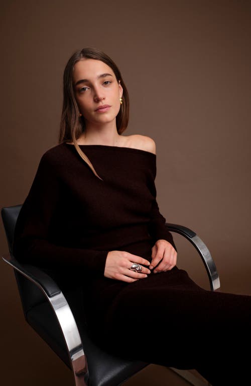 Deluc Elijah One-shoulder Long Sleeve Midi Sweater Dress In Multi