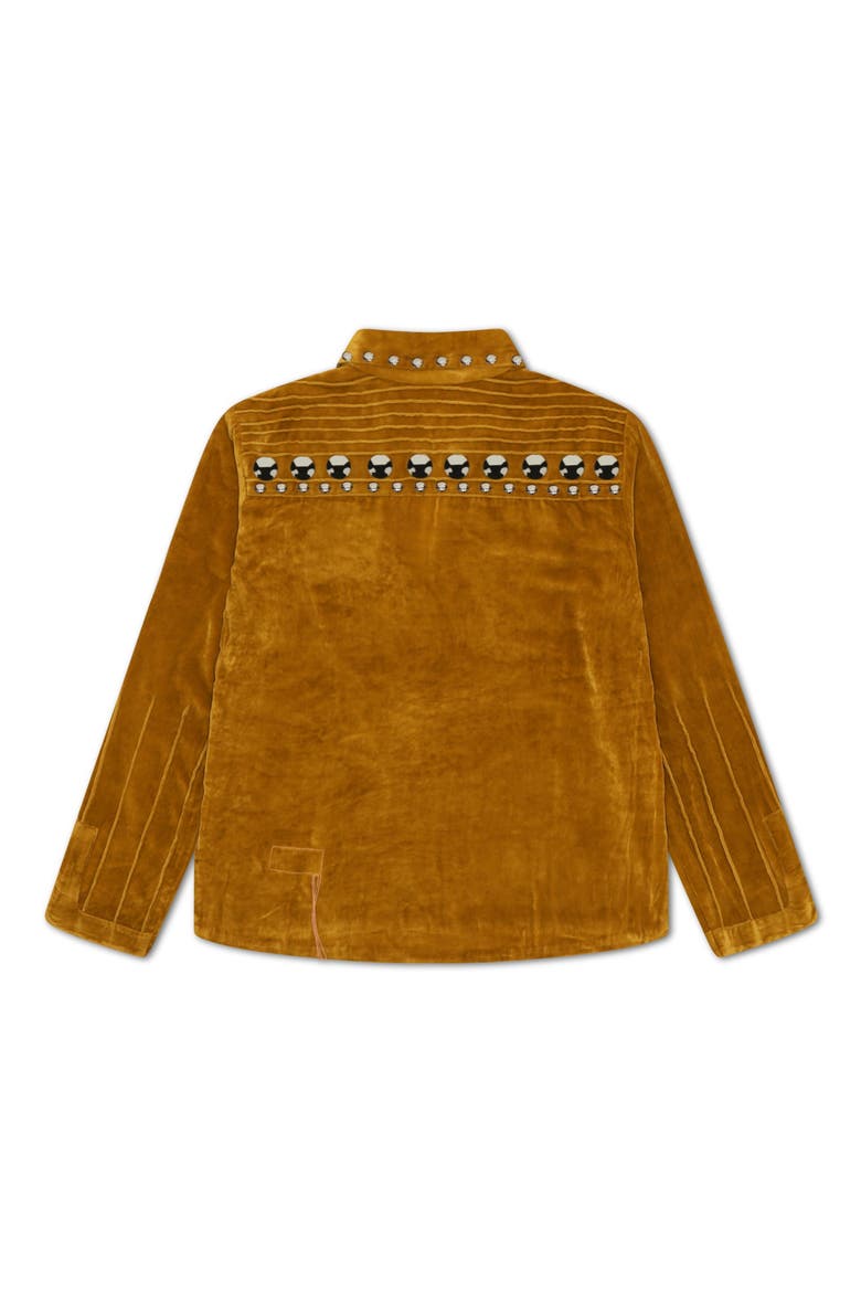 Studded Velvet Shirt, Alternate, color, Yellow
