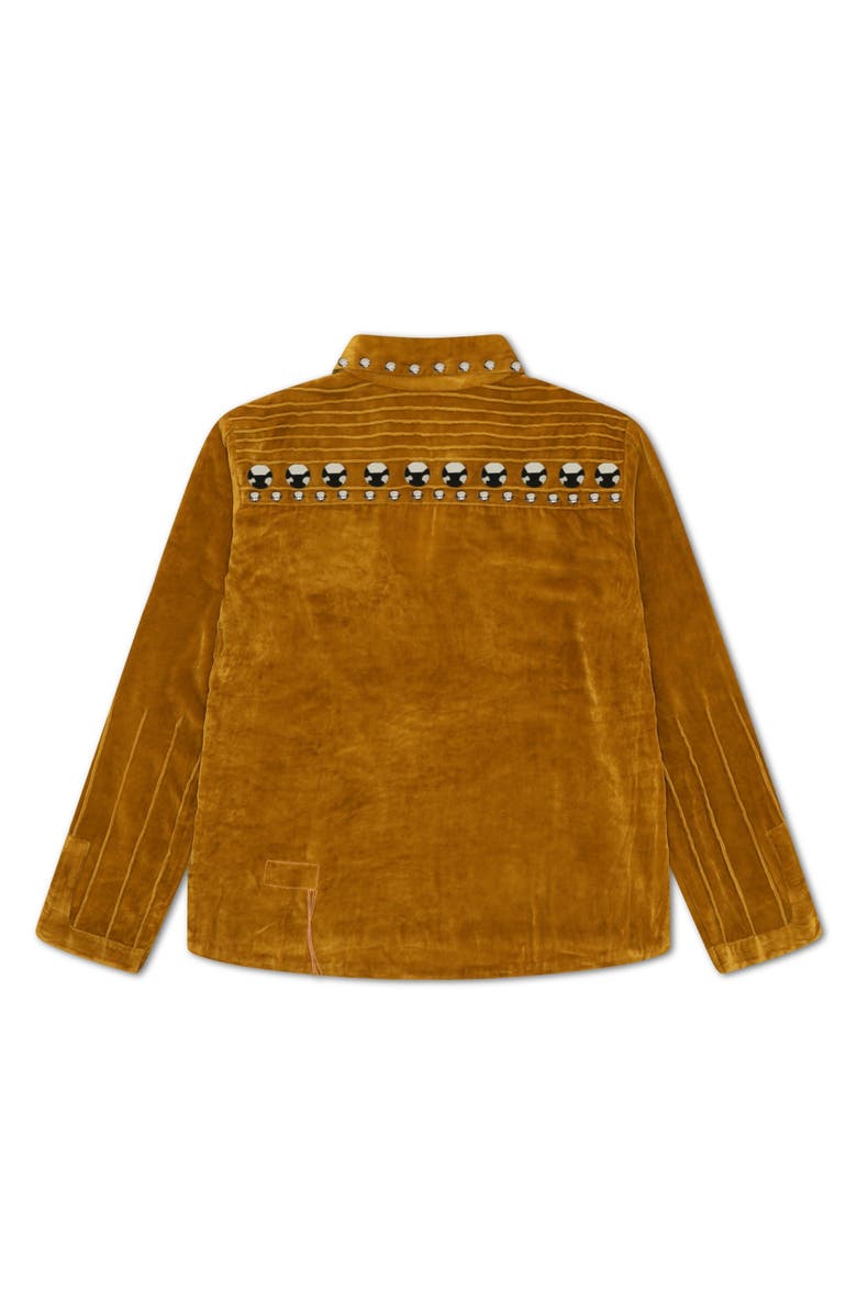 Fortela Studded Velvet Shirt, Alternate, color, Yellow