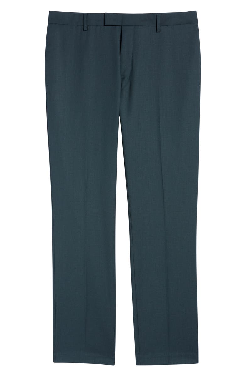 River Island Green Teal Slim Suit Trousers, Alternate, color, 