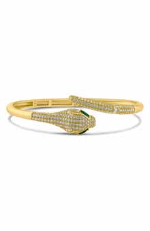 CZ by Kenneth Jay Lane Pavé Snake Hinge Bracelet
